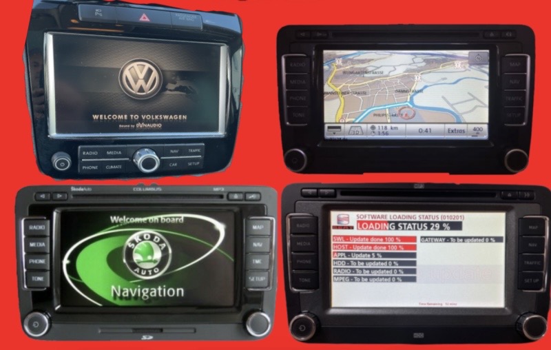 VW SEAT Škoda RNS 510 OEM Navigationssystem Reparatur – Startfehler Bootloop Softwareproblem